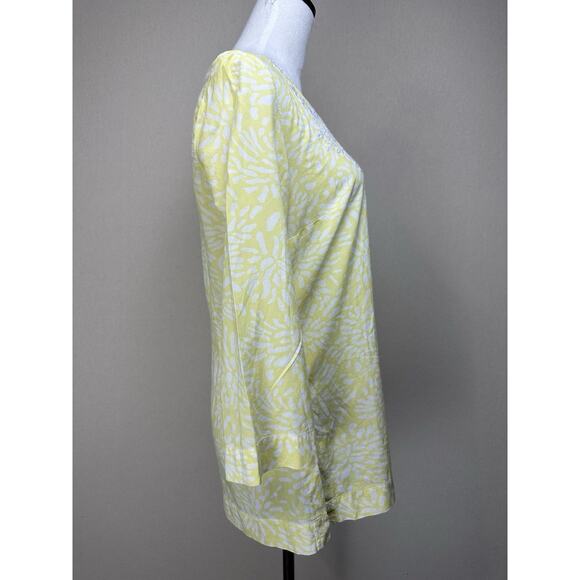 Tantrums Boho Crochet V- Neck Top Blouse Yellow Floral Women’s Size Small - Picture 5 of 16